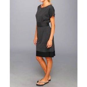 Icebreaker Allure Merino Dress - size small - grey with black trim
